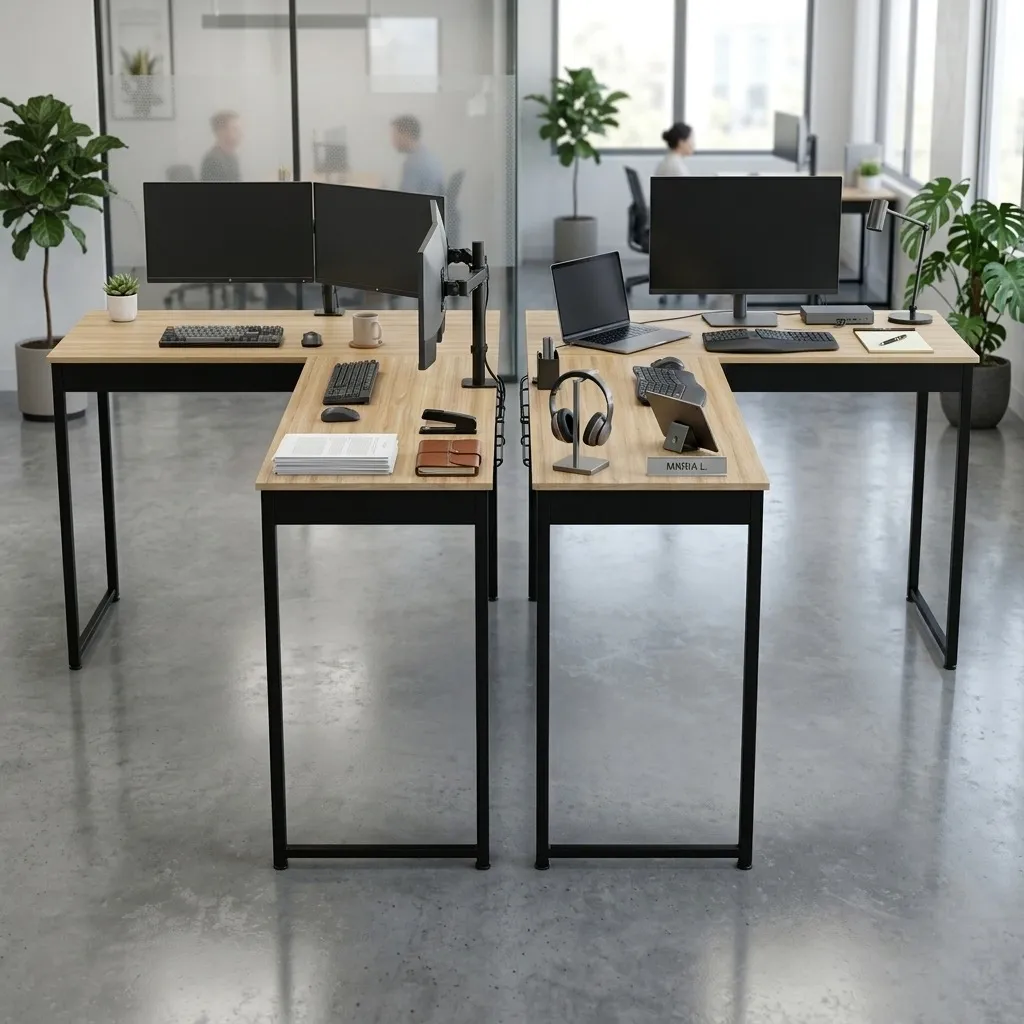 Kit 2 Mesa P/ Pc Em L 110cm Multiuso Escritório Home Office Mel