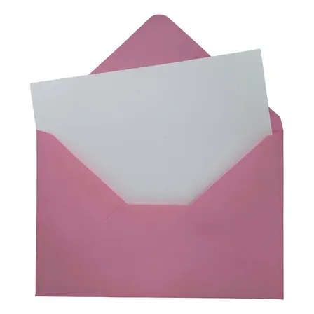 Envelope Bico Rosa 10,5x15,5 Cm 75g + Cartão Branco 50 Un