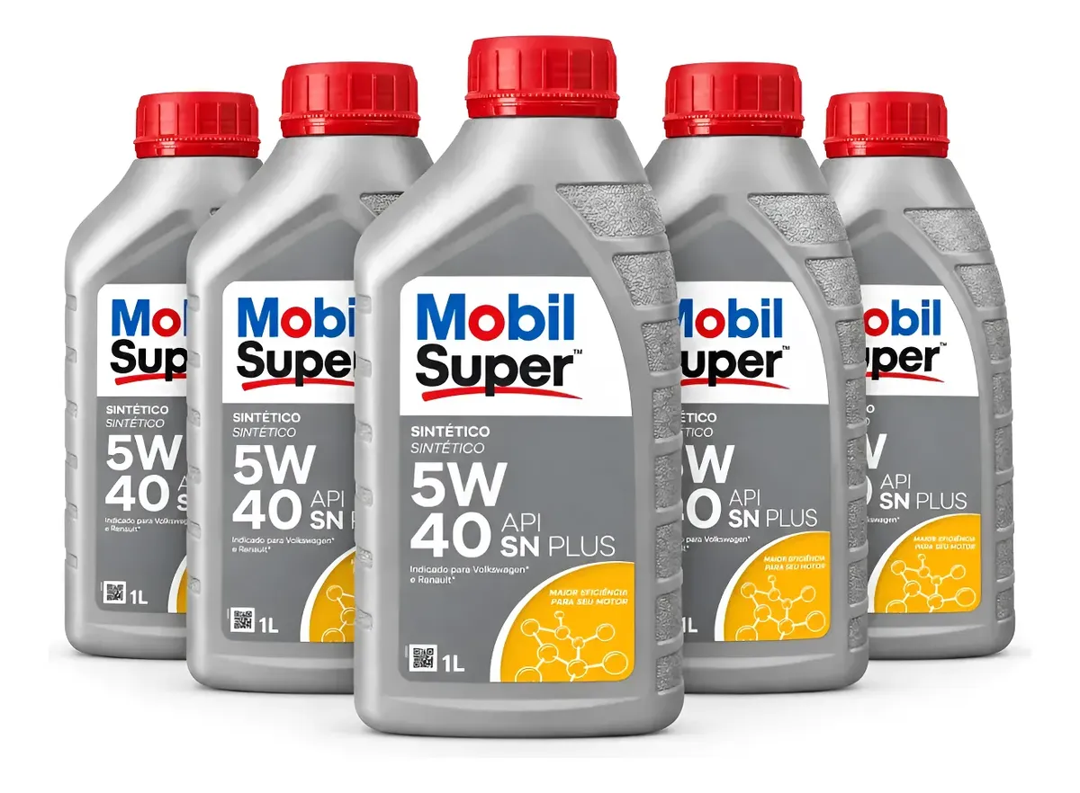 Kit 5 Litros Óleo Mobil Super 5w40 Sintético Api Sn Plus