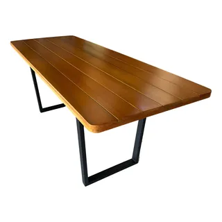 Mesa Industrial Madeira Maciça Rústica 10 Lugares Jantar Gourmet 2,00m Cerejeira Preto