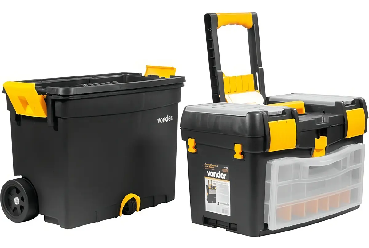 Caixa Para Ferramentas Com Rodinhas Crv0400 Vonder Cor Preto/Amarelo