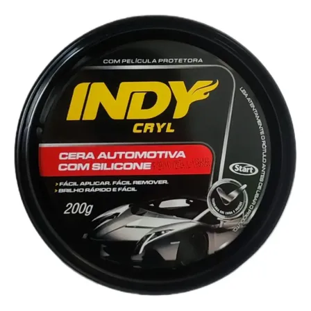 Cera Automotiva Com Silicone Indy Cryl 200g Protege Da Chuva