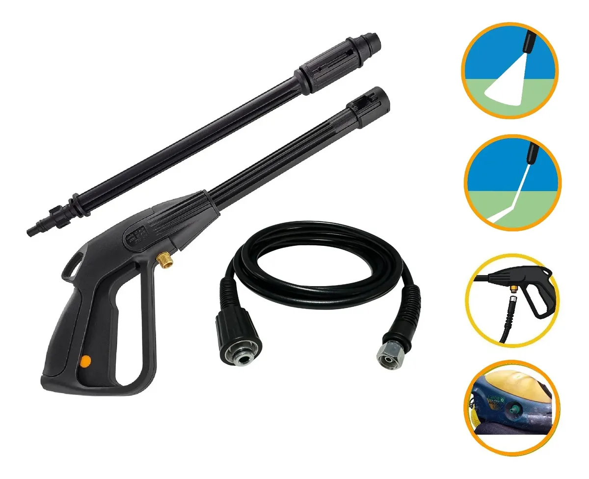 Kit Mang Pist. Bico Orig. 3 Mts Lavadora Pressão Lavor Eq-13
