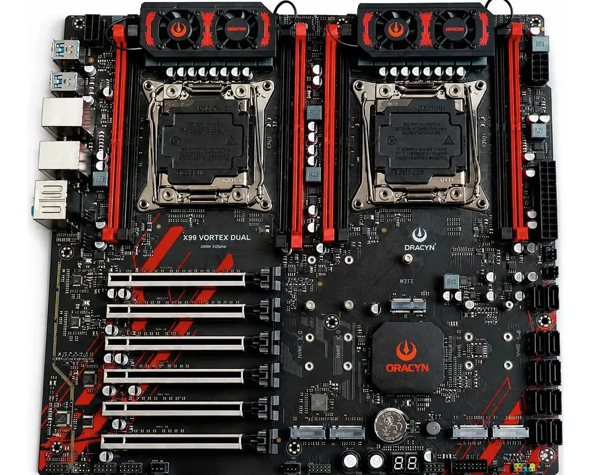 Placa Mae Eatx X99 Oracyn Vortex Dual 8 Slots Ddr4 Dual Lan Preto