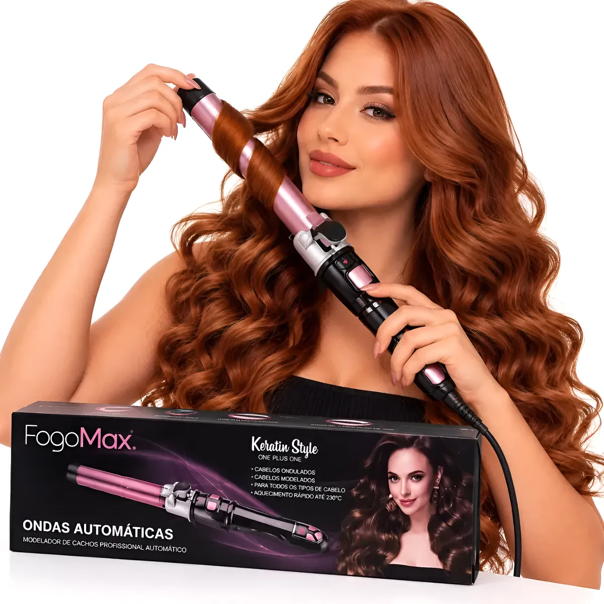 Modelador De Cachos Automático Fogomax Keratin Style Preto 127/220v