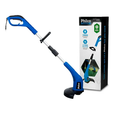 Aparador De Grama Bipartido Cortador Saida Dupla 1800w Pag1800a Philco Azul 220v