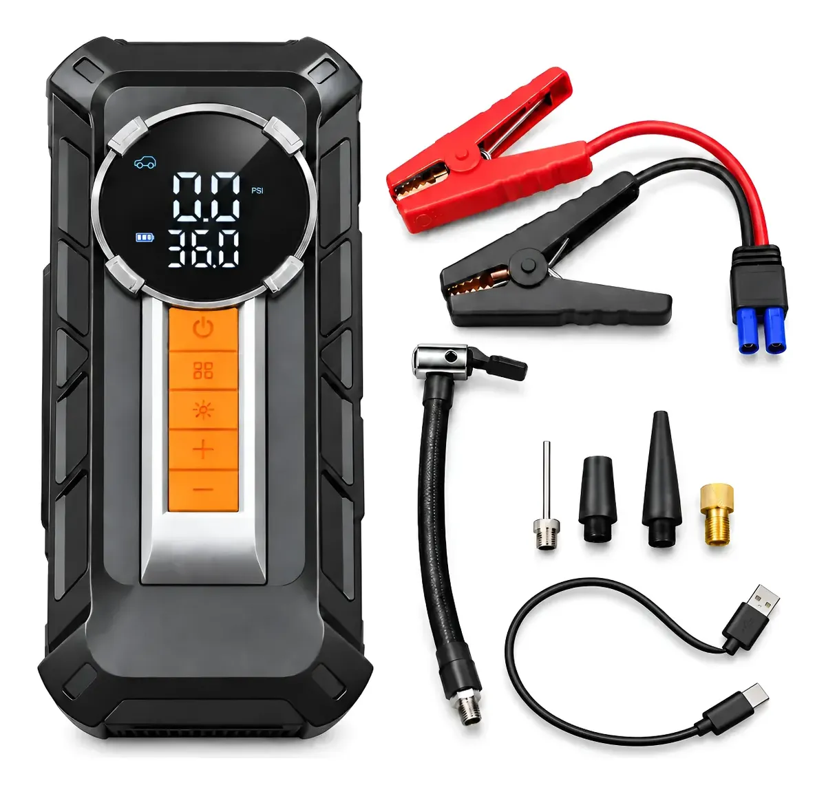 Auxiliador De Partida 4em1 Compressor Ar + Led + Power Bank
