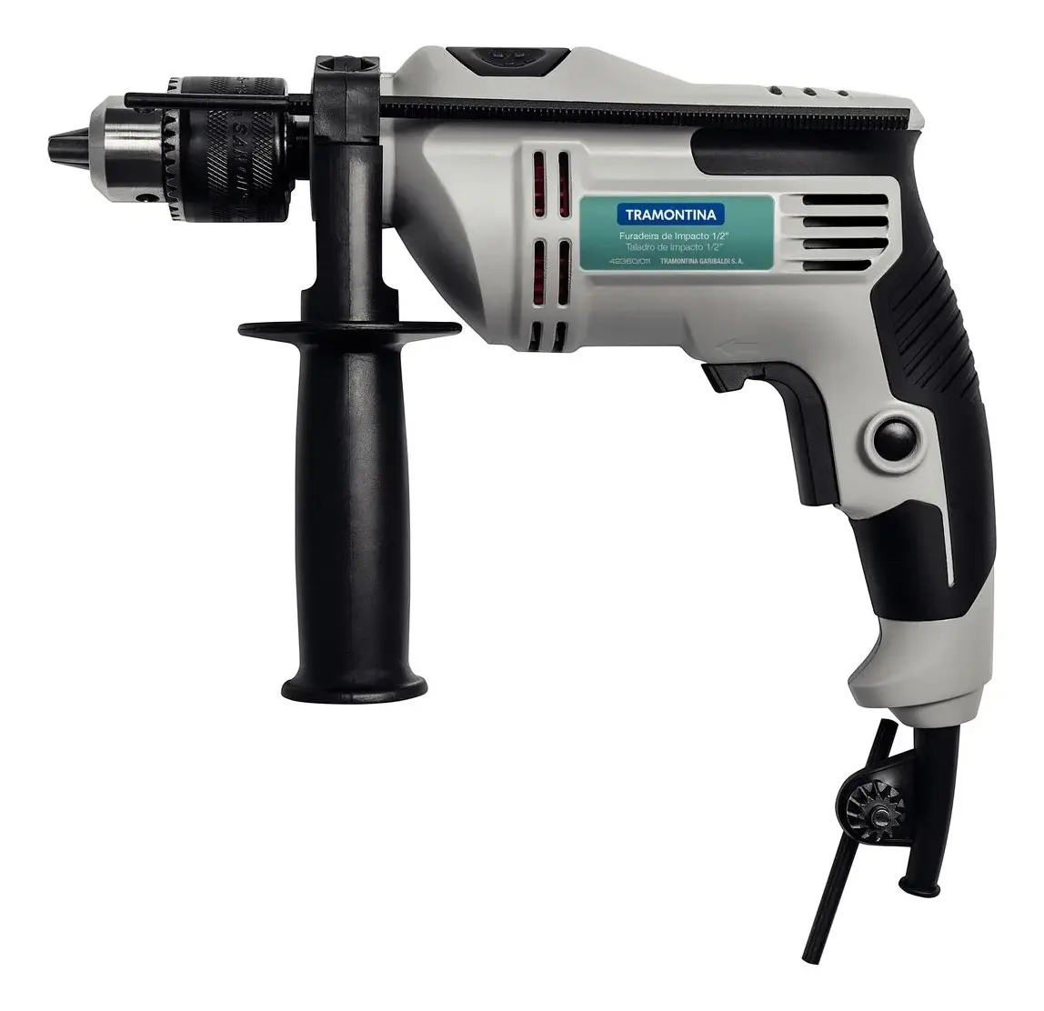 Furadeira De Impacto 500w 1/2 Verso/reverso Tramontina Cor Cinza Frequência 1