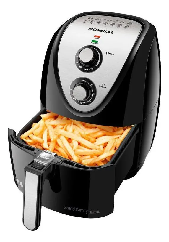 Fritadeira Elétrica Sem Óleo/air Fryer Mondial Preto E Inox 220v