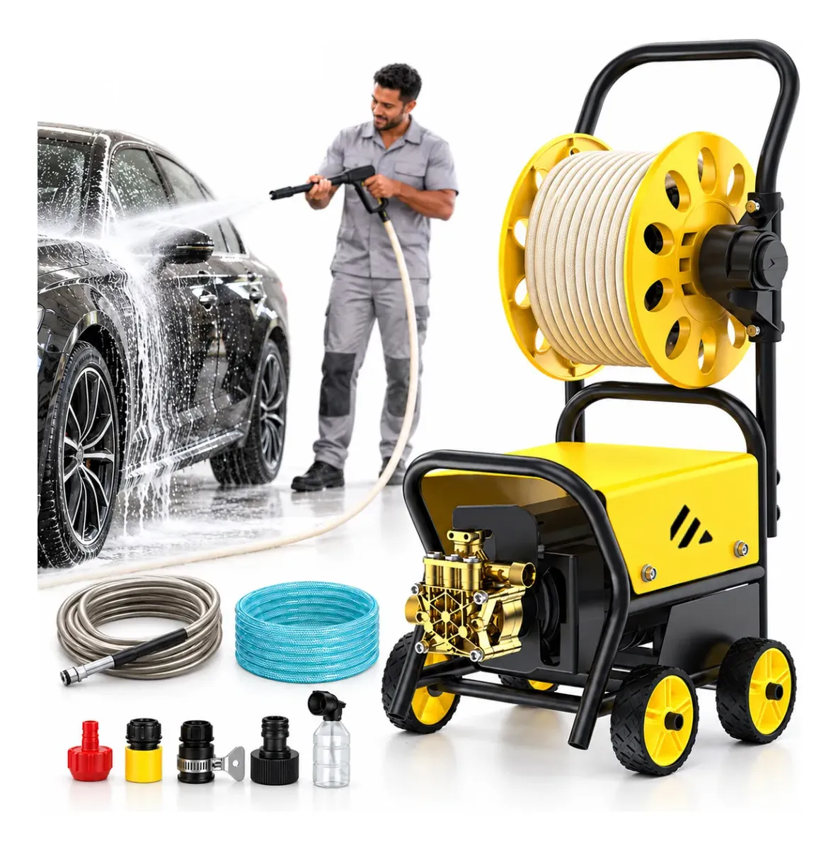 Soarfly Lavadora De Alta Pressão Portátil 12 L/min 2800 W Amarelo 127v 60hz