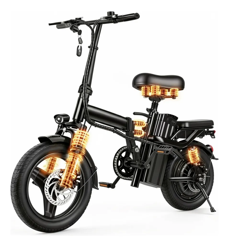 Oimotoo A9 Bicicleta Elétrica 600w Dobrável ,40km/h-40km Preto 14