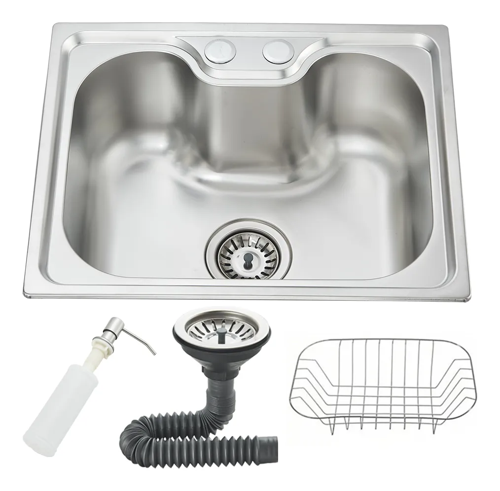 Cuba Pia Cozinha Gourmet Aço Inox 50x40 Com Acessórios Prateado