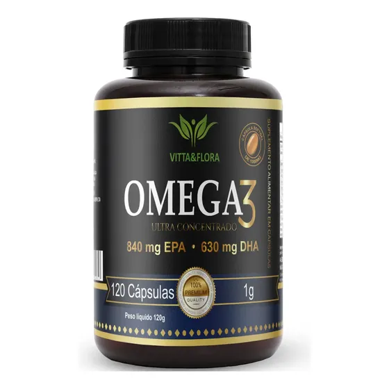 Omega 3 Ultra Concentrado Vitta & Flora 120 Capsulas Sem Sabor