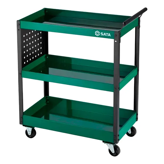 Carro Para Ferramentas Aberto C/ 3 Bandejas De Metal - Sata Cor Verde Sata