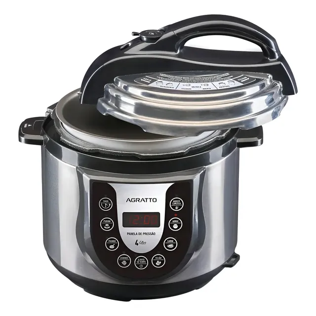 Panela Pressão Elétrica Digital Timer Inox Agratto Ped-02 220v
