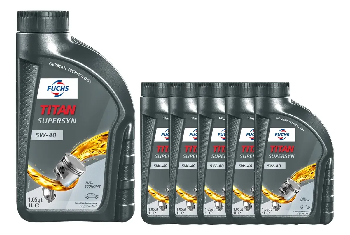 Kit 6 Óleo Lubrificante Fuchs Titan 5w40sn Longlife Supersyn