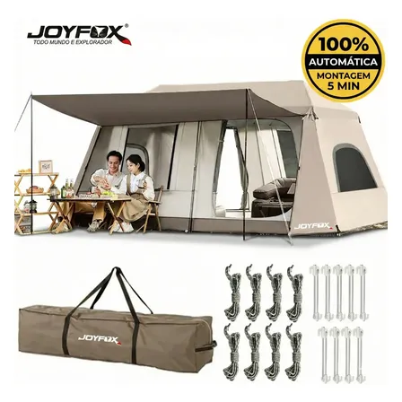 Joyfox Barraca Family Luxe 10-15 Pessoas Automática Tenda Familiar Varanda 400x280x190cm Impermeavel 4000mm