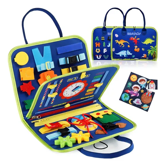 Camewin Maleta Educativa Montessori Sensorial Brinquedo Azul