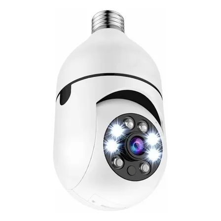 Câmera Lâmpada Jortan Giratória 360° Visão Noturna Wi-fi Full Hd E27 Branco