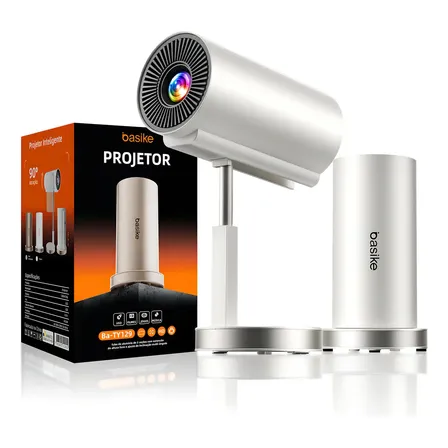 Projetor Basike LED Full HD com Wi-Fi e Bluetooth para Home Theater