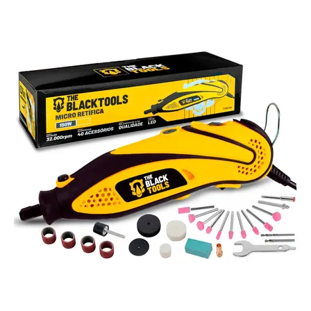 Micro Retifica Profissional 135w C/ 40 Peças The Black Tools 50 Hz/60 Hz 135 W 220v 50/60hz