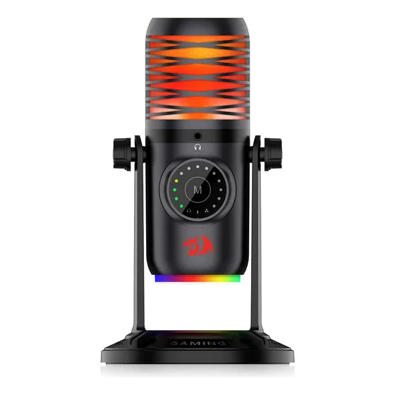 Microfone Gamer Redragon Stellaris RGB Preto Condensador