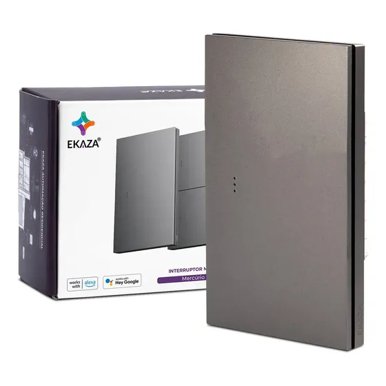 Interruptor Inteligente Zigbee 3.0 Ekaza 1 Teclas Botões Cinza Click Full Mercúrio Lite Automação Tuya Smart Life Compatível Alexa Google Assistant 110v 220v Bivolt