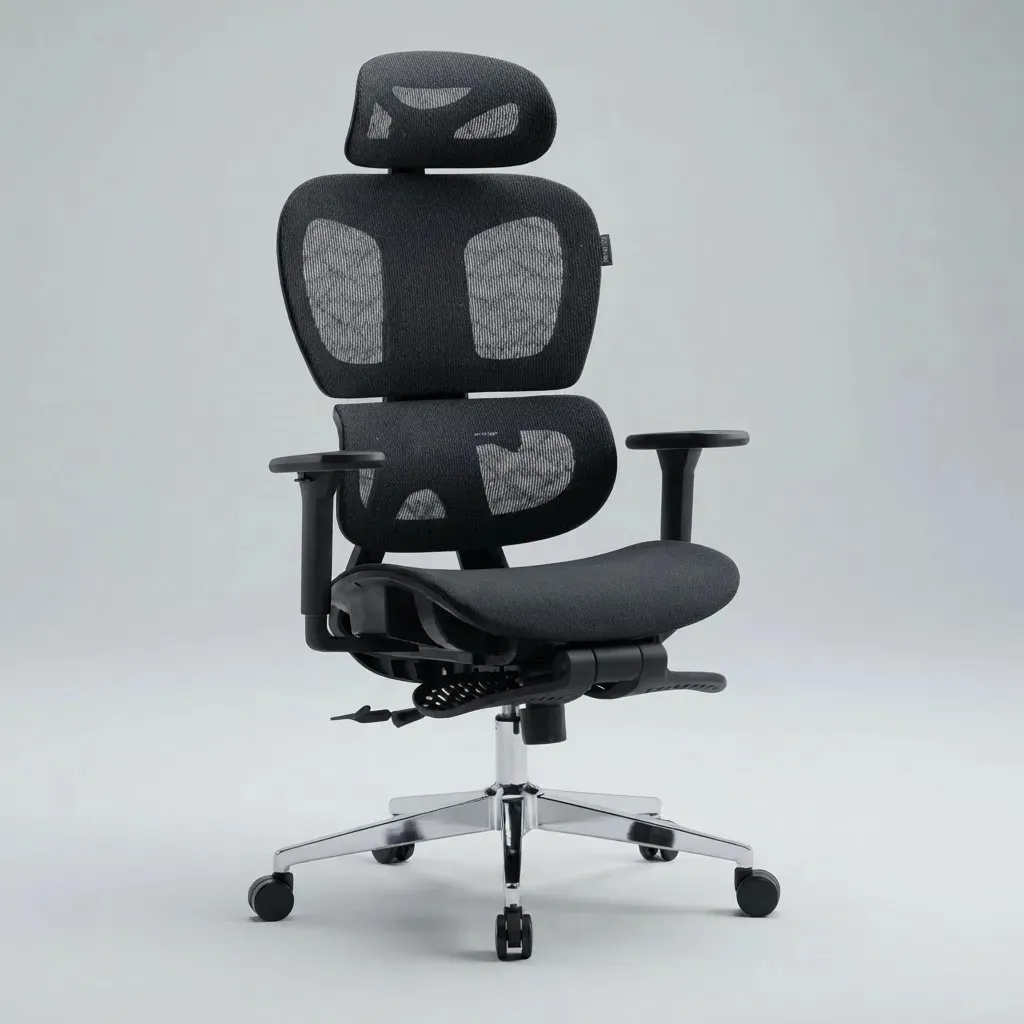 Cadeira Escritório Sensetup Ergonômica Preto Mesh Reclinável com Apoio de Braços