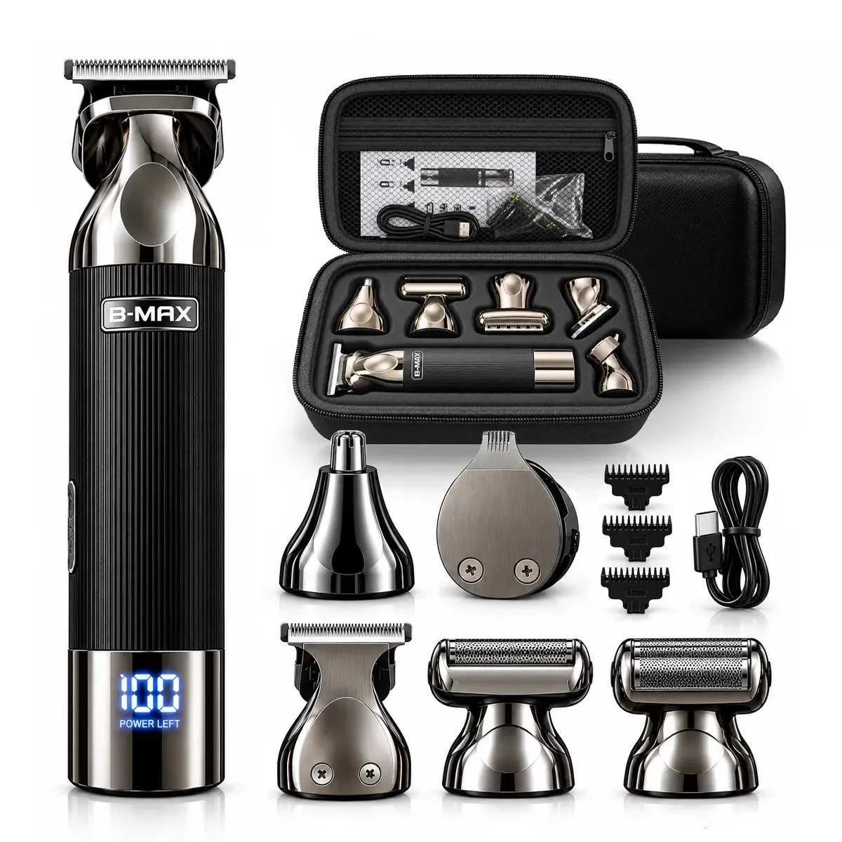 Máquina de Corte Lecom Shop Kit 6 em 1 Profissional com Estojo de Viagem