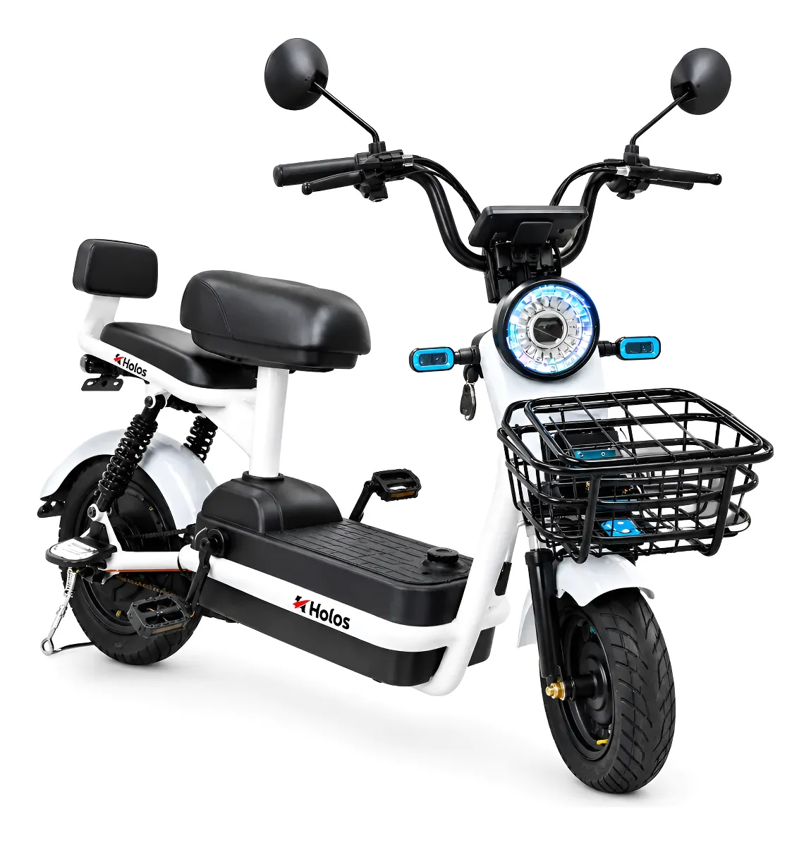 Bicicleta Elétrica Scooter 500w Adulto Com Cesto Sem Cnh Cinza 155cm