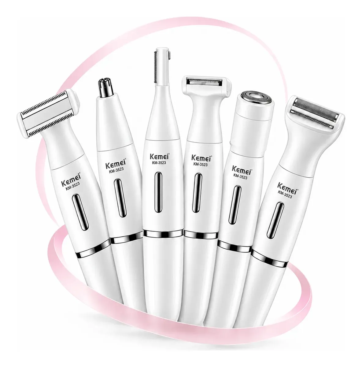 Barbeador Elétrico 6 Em 1 Depilador De Pelos Intimos Sem Dor Branco 127/220v