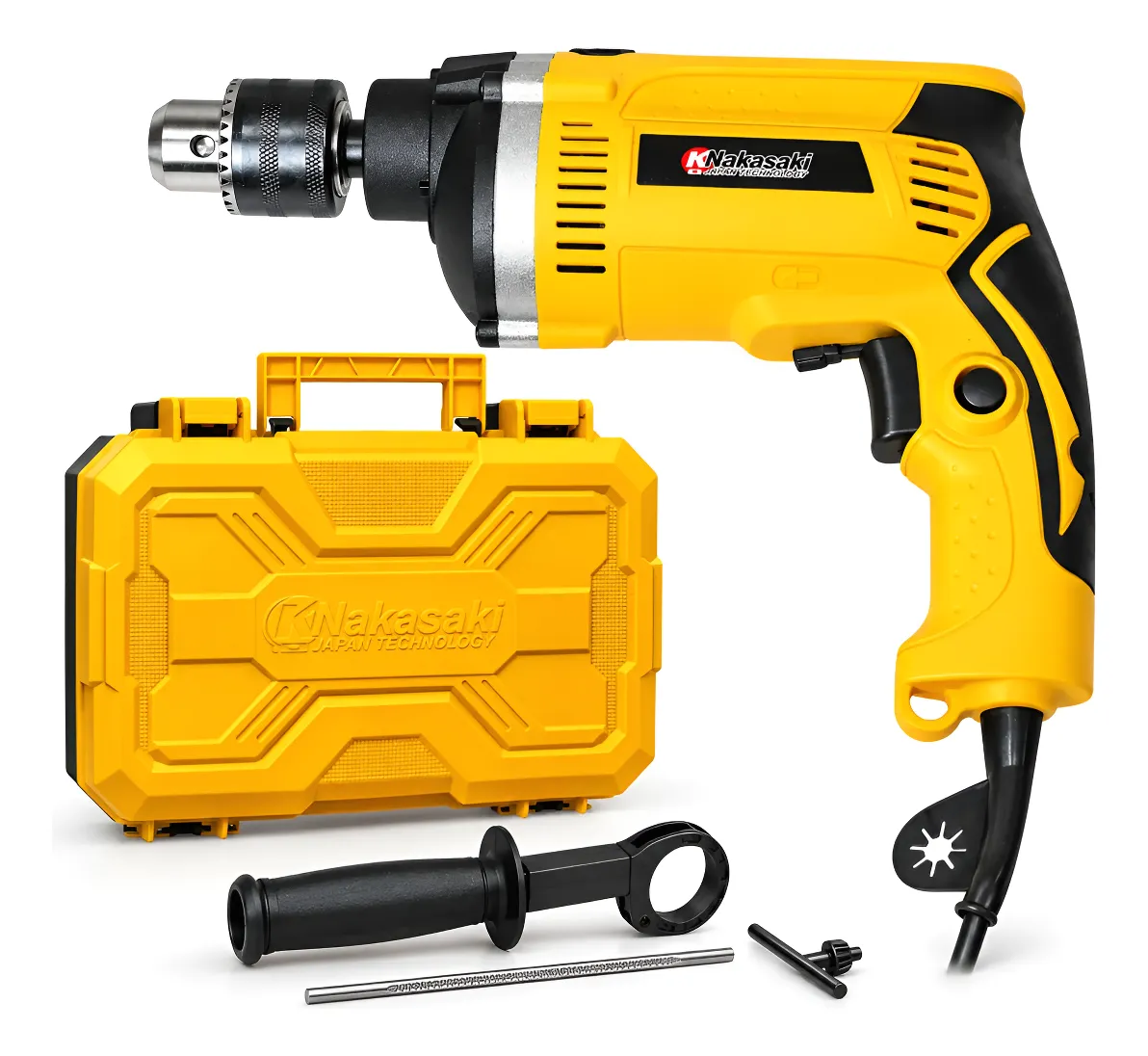 Furadeira De Impacto Eletrica 900w 110v Profissional Maleta Amarelo 127v 60hz