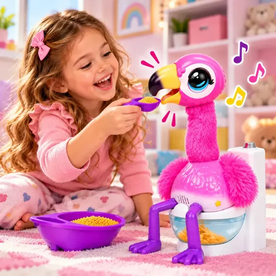 Flamingo Little Live Pets Fala Canta Dança Faz Cocô Imita Flamingo