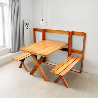 Mesa De Parede Rústica Dobrável Eucalipto Madeira Maciça 1m