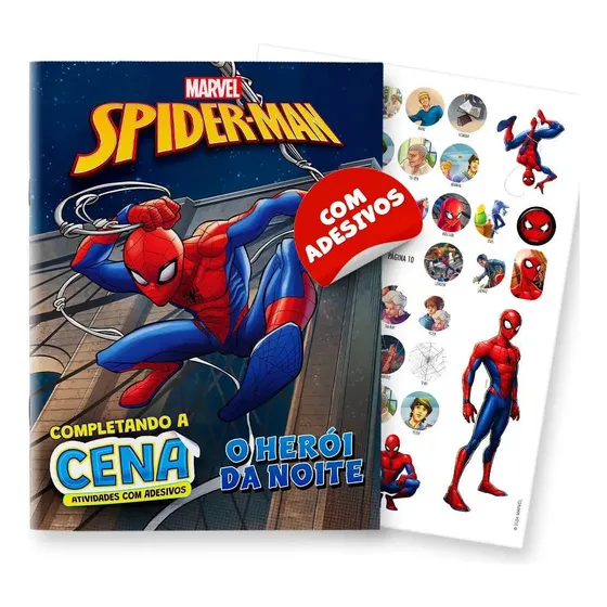 Completando a cena - atividades com adesivos: spider-man - Marvel - Editora Rideel - Capa Mole
