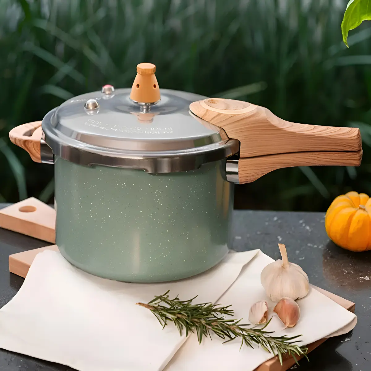 Panela De Pressão Cerâmica/antiaderente/aluminio/brinox 4,2l Botanika Verde