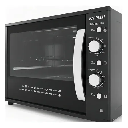 Forno Elétrico Nardelli Smart60 Luxo 60l Espeto Giratório Preto