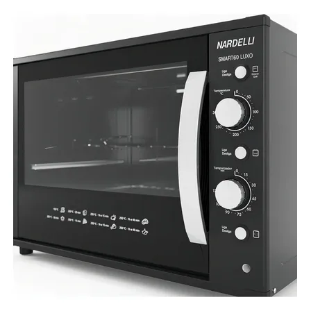 Forno Elétrico Nardelli Luxo Smart60 60l Espeto Giratório Preto