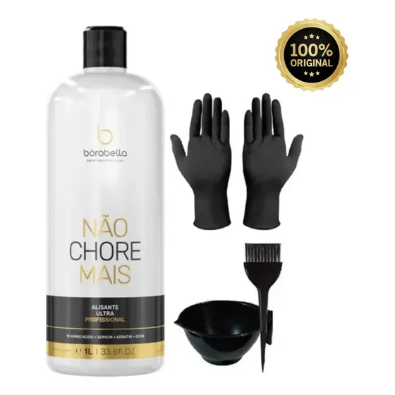 Escova progressiva Borabella NÃO CHORE MAIS alisamento 1L Kit