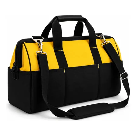 Bolsa Ferramentas Grande Reforçada Manutenção Eletricista Com Alça Amarela Amarelo