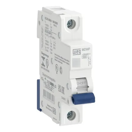 Disjuntor Weg Monopolar C Din 1 Polo Mdwp-c10-1 10a