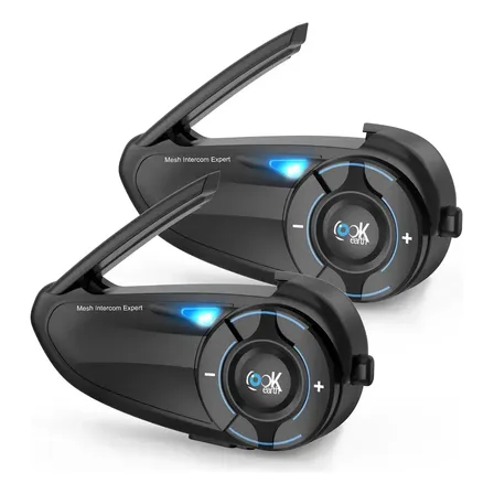 Intercomunicador Bluetooth Lookearth Q8 Para Moto, Kit 2 Unidades Com Mesh, Rádio Fm E Ip67-GL