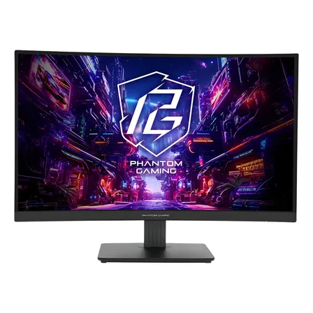 Monitor Gamer ASRock Phantom Gaming 27 Curvo, QHD, 1ms, 180hz, 132% sRGB, VA, FreeSync, HDMI/DP, PG27QRT1B