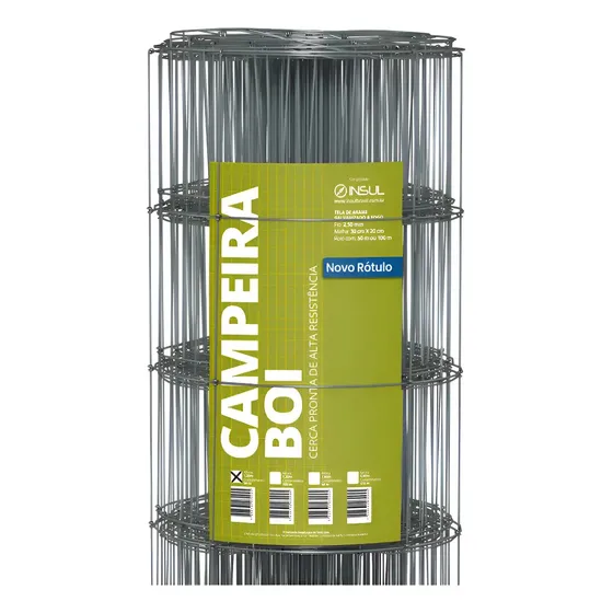 Tela Campeira Boi Fio De Aço 50m X 1,20m Cor Galvanizado Insul