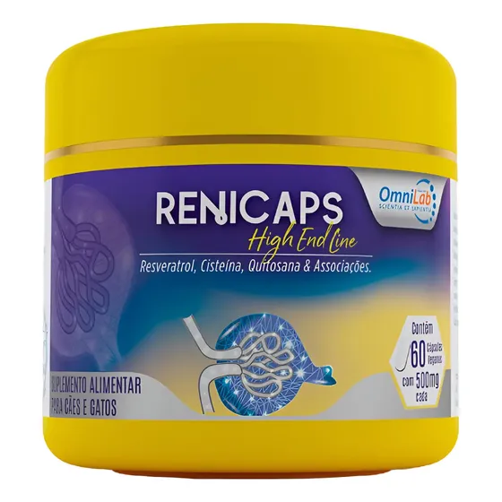 Renicaps Suplemento Cães Gatos Omnilab Vegano 60 Cápsulas High End