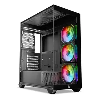 Gabinete Gamer Pichau Pouter 4b, Lateral De Vidro Com 3 Fans