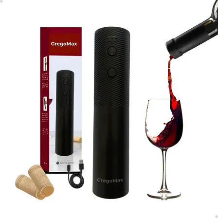 Abridor De Vinhos Elétrico Recarregável Usb Automático Saca Rolhas Vinho Preto