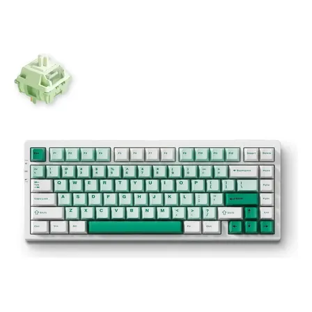 Teclado Mecânico Sem Fio Mchose G75 Pro Tripla Conexão Rgb Verde-claro Português Brasil Inglês Us