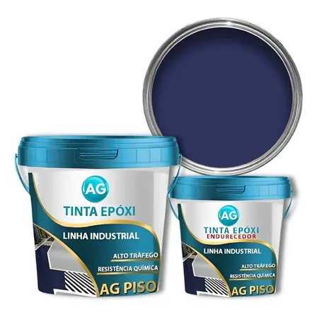 Tinta Epoxi Industrial Bicomponente Ag 18kg Cor Azul Noturno Ral5o22