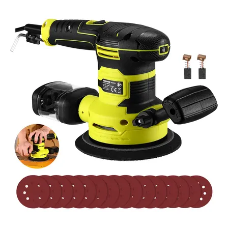 Lixadeira Orbital Eletrica 500w Profissional Com Alça Auxiliar Caixa Coletora De Pó 13000rpm Diâmetro Do Disco De 150mm Desoon